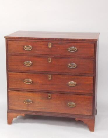 A George III mahogany and rosewood cross banded chest