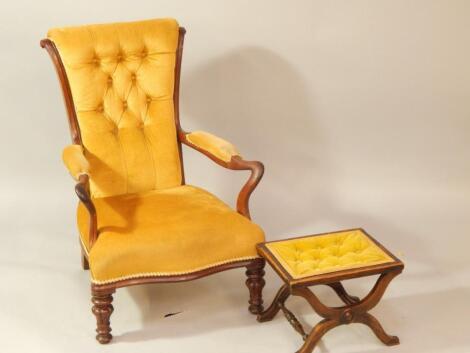 A Victorian rosewood nursing chair