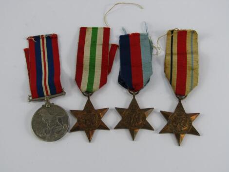 A group of WWII war medals