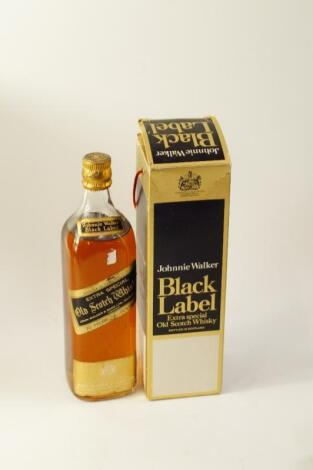 A bottle of Johnnie Walker Black Label Old Scotch Whisky