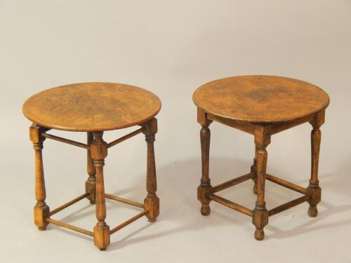 A pair of oak occasional tables