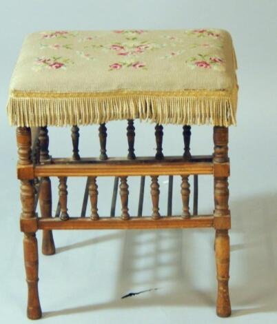 A Victorian oak stool