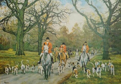 After R L Harvey. Hunting print