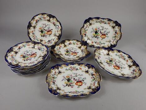 A Minton and Boyle Victorian porcelain part dessert service