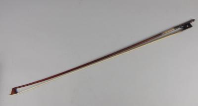 A mahogany white metal mounted violin bow