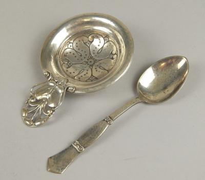 Two items of Danish white metal