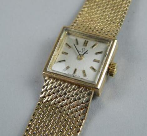 A ladies 9ct gold Omega wristwatch