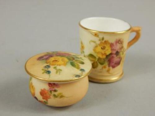 Two items of Royal Worcester blush ivory porcelain