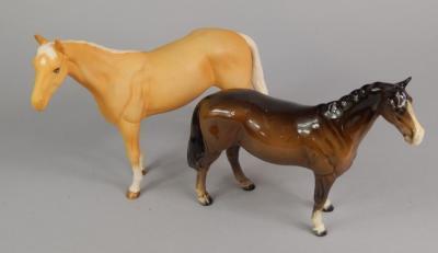 Two Beswick horses