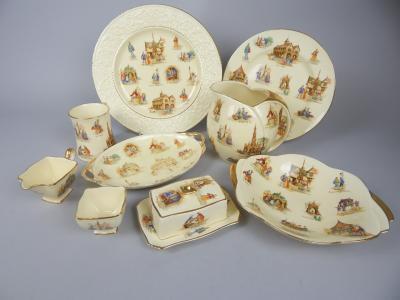 A collection of Royal Winton Old English Markets pattern ceramics