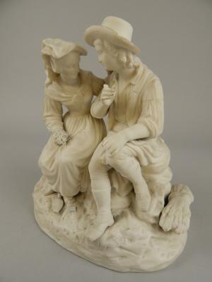 A late 19thC Parian figure group