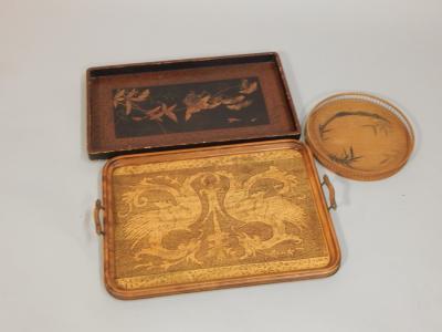 Three late 19thC/early 20thC trays