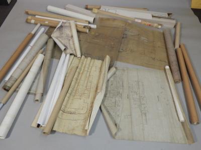 A large quantity of facsimile and hand drafted plans