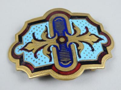 An enamel buckle