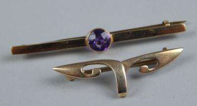 Two bar brooches