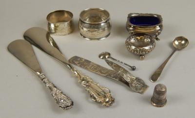 A collection of small silver