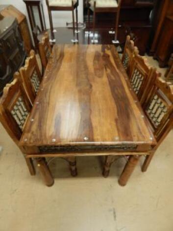 A modern Eastern hardwood dining room suite