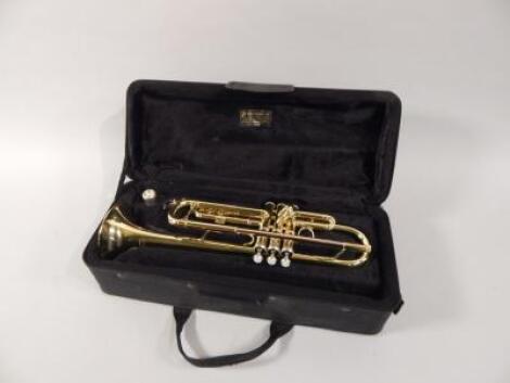 An Elkhart brass trumpet