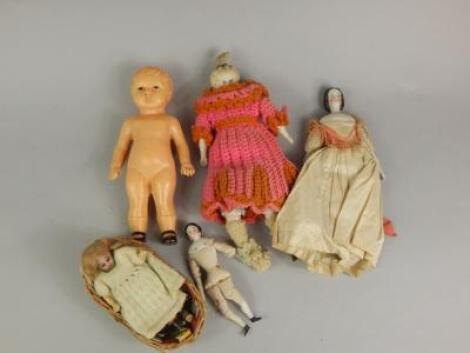 Five late 19thC / early 20thC dolls