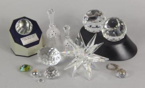 Various Swarovski crystal ornaments