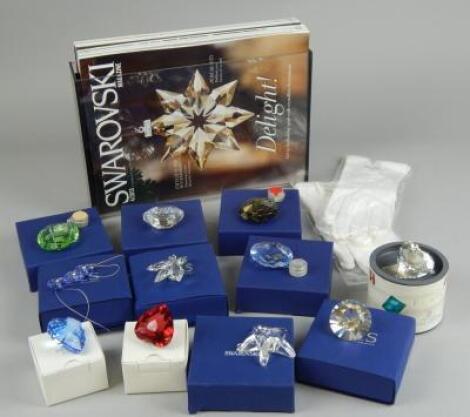 Various Swarovski crystal ornaments