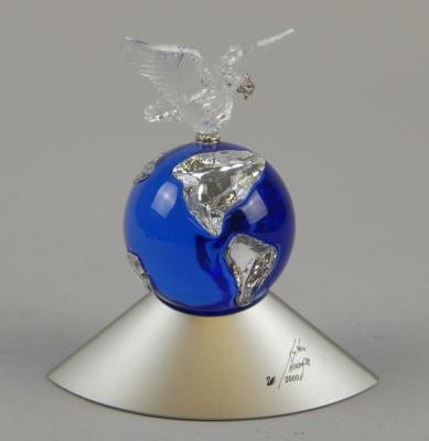 A Swarovski crystal blue clear glass year 2000 figure