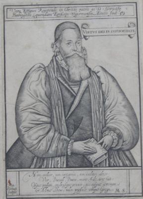 A copper engraving of Gervase Babington