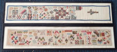 Two 19thC woolwork samplers