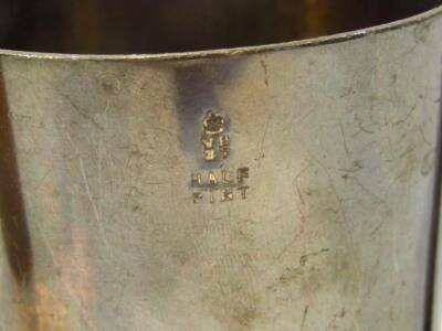 A mid-19thC dated horn beaker - 7