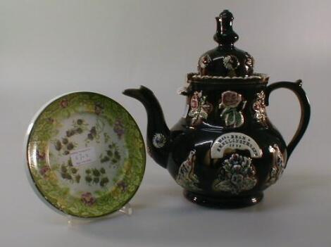 A Measham bargeware teapot