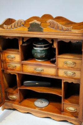 An Edwardian oak and beech smoker's cabinet - 2