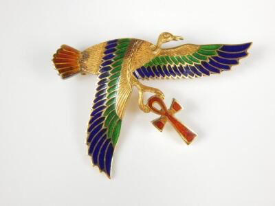 An 18ct gold Egyptian brooch