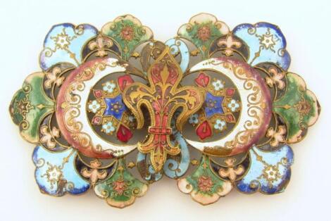 An early 20thC enamel two-piece buckle