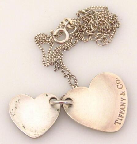 A Tiffany & Co graduated heart shaped pendant