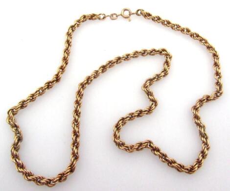 A hollow link rope twist necklace