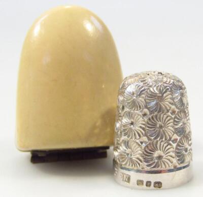 A Victorian silver thimble