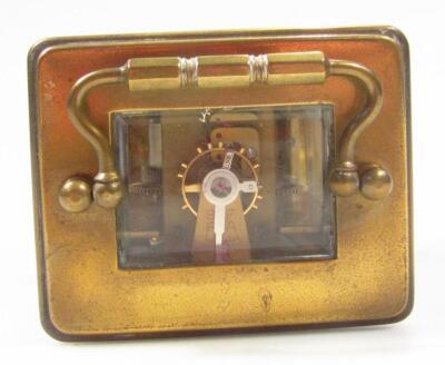 A 19thC French brass carriage clock - 3