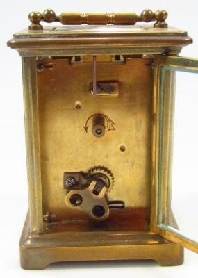 A 19thC French brass carriage clock - 4