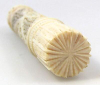 A late 19thC ivory needle case - 3