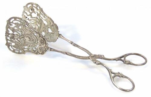 A pair of late 19thC Dutch asparagus tongs