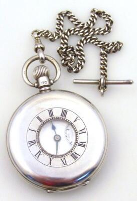 A George VI silver half hunter pocket watch