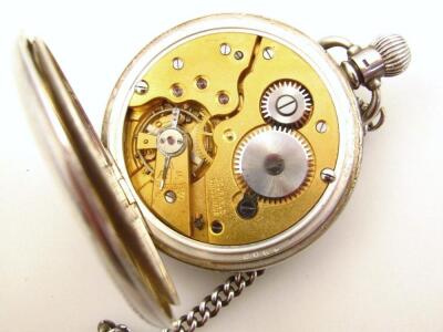 A George VI silver half hunter pocket watch - 4