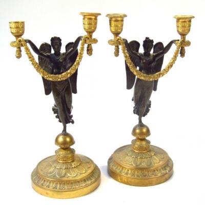 A pair of 19thC neo classical design garniture