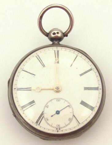 A Victorian silver open faced pocket watch