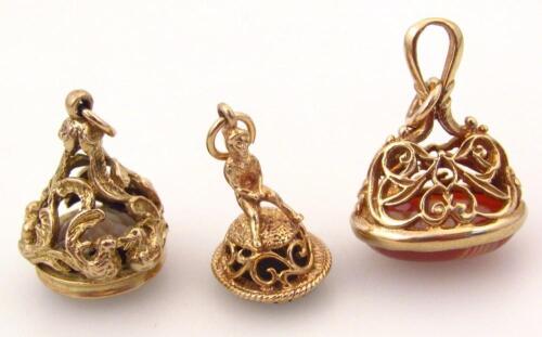 Three various pendant fob seals