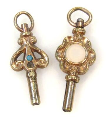 Two elaborate designed clock keys - 2