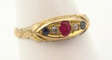 An early 20thC 18ct gold ladies dress ring