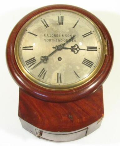 A late 19thC mahogany cased wall clock