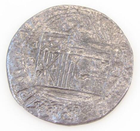 A Philip II style Spanish hammered low denomination coin