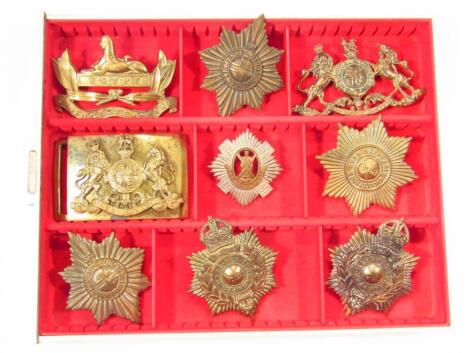 Various early 20thC brass and other Army cap badges